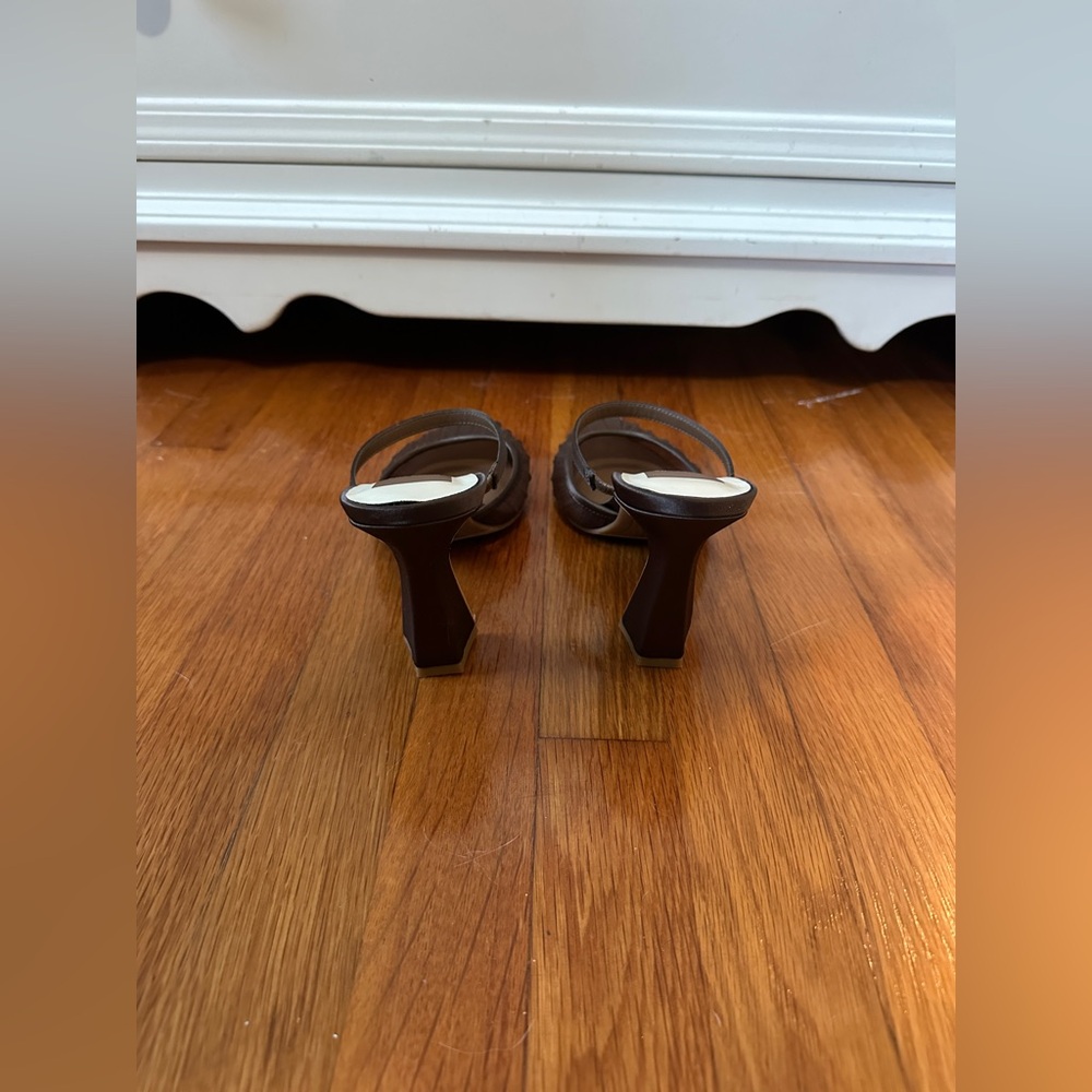 Dolce Vita Noreen Pointed Toe Mule in Dark Brown Tulle - Picture 3 of 5